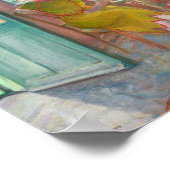 花のインテリアの若い女性 |アンリ・レバスク ポスター (角)