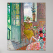 花のインテリアの若い女性 |アンリ・レバスク ポスター (正面)