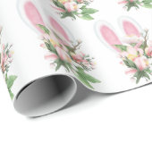 花のイースターバニーの耳 ラッピングペーパー (ロールコーナー)