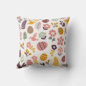 花のイースター春パターン|装飾用クッション クッション (裏面)