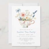 花のイースター・ティーパーティー 招待状 (正面)