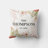 花のウェディングまたはアニバーサリーギフト クッション (裏面)