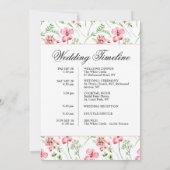 花のウェディングウェルカムバッグレター＆タイムラインカード 招待状 (裏面)