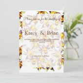 花のウェディングカード、黄色の水仙 招待状 (スタンド正面)