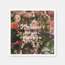 花のウェディングシャワーの名前 ピンク 白 花 紙