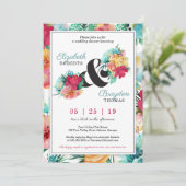 花のウェディングシャワー招待状、トロピカル 招待状 (スタンド正面)
