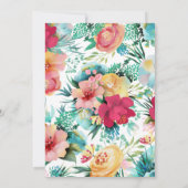 花のウェディングシャワー招待状、トロピカル 招待状 (裏面)