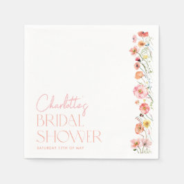 花のウェディングシャワー ポピー ワイルドフラワ スタンダードカクテルナプキン