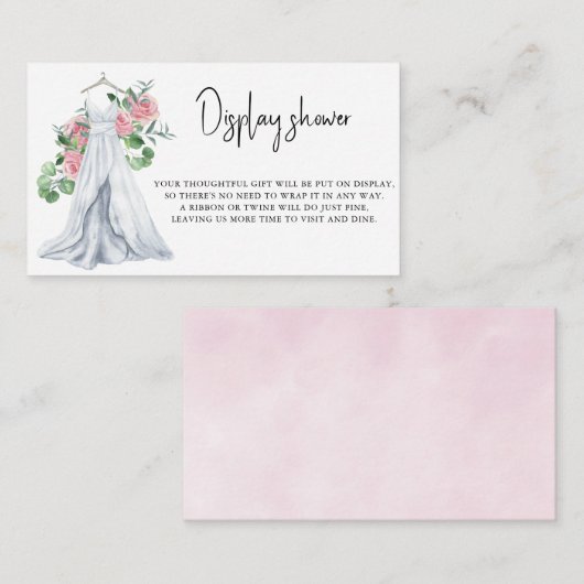 花のウェディングドレス - ディスプレイシャワー エンクロージャーカード (正面/裏面)