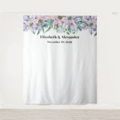 花のウェディングバックドロップ。ガーデンの花の背景 タペストリー (正面)