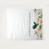 花のウェディングバックドロップ、フォトブース小道具 タペストリー (正面(横))