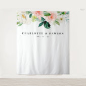 花のウェディングバックドロップ、フォトブース小道具 タペストリー (正面)