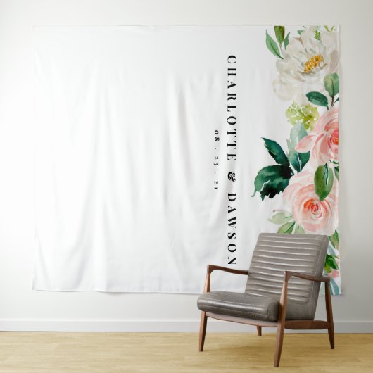 花のウェディングバックドロップ、写真撮影用小道具 タペストリー (インサイチュ(横))