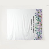 花のウェディングバックドロップ。庭の花の背景 タペストリー (正面(横))