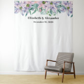 花のウェディングバックドロップ。庭の花の背景 タペストリー (インサイチュ)