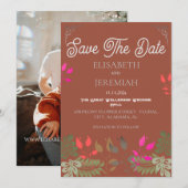 花のウェディングフォト セーブザデート アナウンスメント 招待状 (正面/裏面)