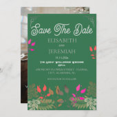 花のウェディングフォト セーブ・ザ・デートのお知らせ 招待状 (正面/裏面)