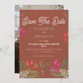花のウェディングフォト セーブ・ザ・デートのお知らせ 招待状 (正面/裏面)