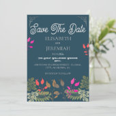 花のウェディングフォト セーブ・ザ・デートのお知らせ 招待状 (スタンド正面)