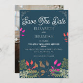 花のウェディングフォト セーブ・ザ・デートのお知らせ 招待状 (正面/裏面)