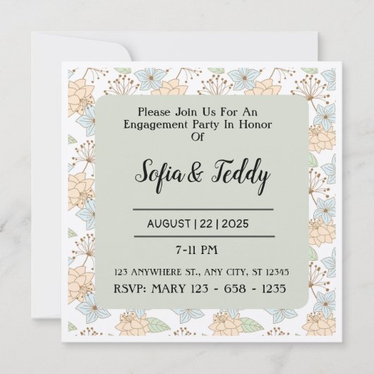 花のウェディング招待状のパターン 招待状 (正面)