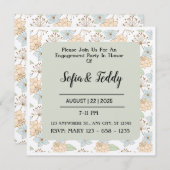 花のウェディング招待状のパターン 招待状 (正面/裏面)