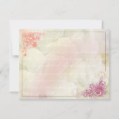 花のウェディング招待状返信カード 出欠カード (裏面)