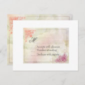 花のウェディング招待状返信カード 出欠カード (正面/裏面)