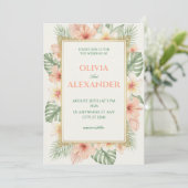 花のウェディング招待状 ソフトトロピカル 招待状 (スタンド正面)