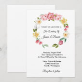 花のウェディング招待状 招待状 (正面/裏面)