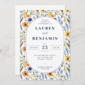 花のウェディング招待状 招待状 (正面/裏面)