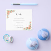 花のウェディング返信カードのフライヤー チラシ (シングル)