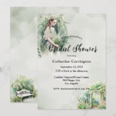 花のウェディング リリー・オブ・ザ・バレー ブライダルシャワー 招待状 (正面/裏面)