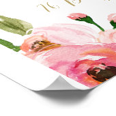 花のウェルカムサイン ブライダルシャワー ポスター (角)