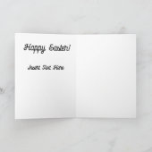 花のウサギのシルエット カード (内部)