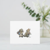 花のウサギのポストカード ポストカード (スタンド正面)