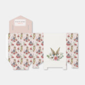 花のウサギ耳 ブライダルシャワーボックス ピンク フェイバーボックス (折り畳みなし)