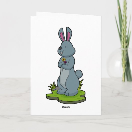 花のウサギ カード (裏面)