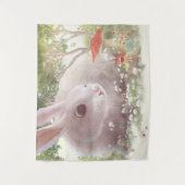 花のウサギ タペストリー (正面)