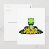 花のエイリアン宇宙船 ポストカード (正面/裏面)