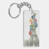 花のエッフェル塔|パリ、フランス キーホルダー (正面左)