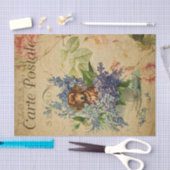 花のエフエメラダックシュント犬のバスケット切り離し 薄葉紙 (クラフト)