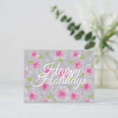 花のエレガンス ハッピー ホリデーカード シーズンポストカード (スタンド正面)