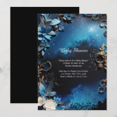 花のエレガントなベビーシャワー招待状 招待状 (正面/裏面)