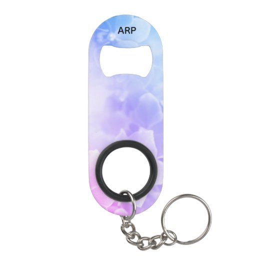 花のエレガントなマクロ写真のピンクのラベンダー キーホルダー栓抜き (裏面)