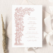 花のエレガントなヴィンテージローズトレリスウェディング 招待状