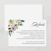 花のエレガントな結婚式の詳細の挿入物カード エンクロージャーカード (正面/裏面)