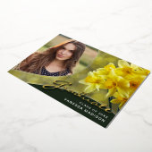 花のエレガントスクリプト |フォトグモダンラッドカード 箔招待状 (回転した状態)