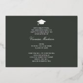 花のエレガントスクリプト |フォトグモダンラッドカード 箔招待状 (裏面)