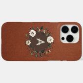 花のエレガントモノグラム Case-Mate iPhoneケース (裏面 (横))